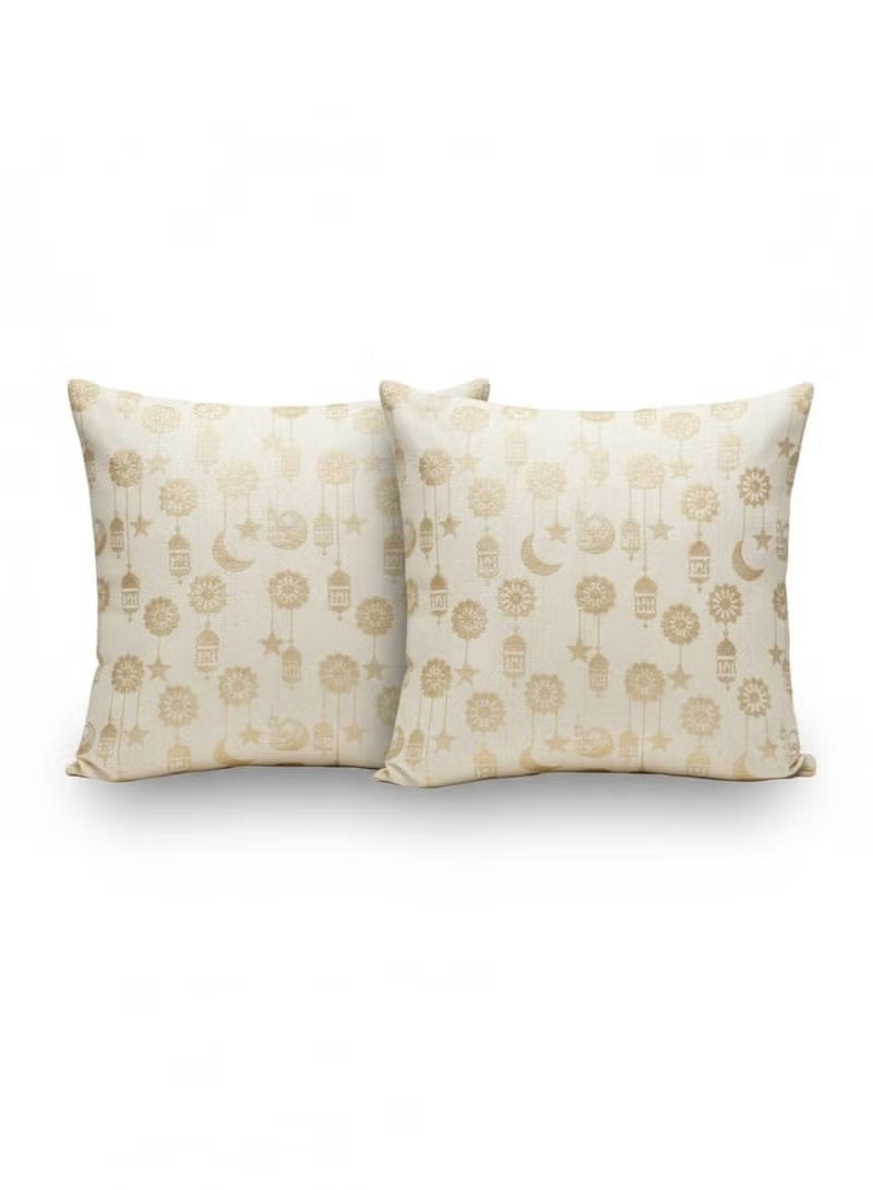 Ramadan 3 piece decor set (2 cushion covers + table runner) with a modern Islamic design - Image 2